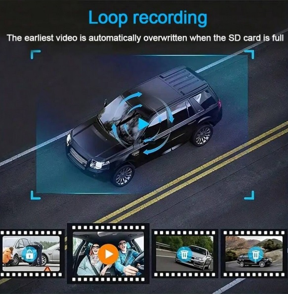 Dash Cam HD 1080P 3-Channel with Front, Rear & Inside Inc. + Night Vision + SD card included - Image 15