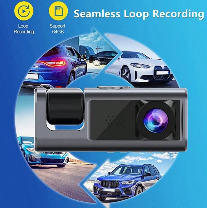 Dash Cam HD 1080P 3-Channel with Front, Rear & Inside Inc. + Night Vision + SD card included - Image 10